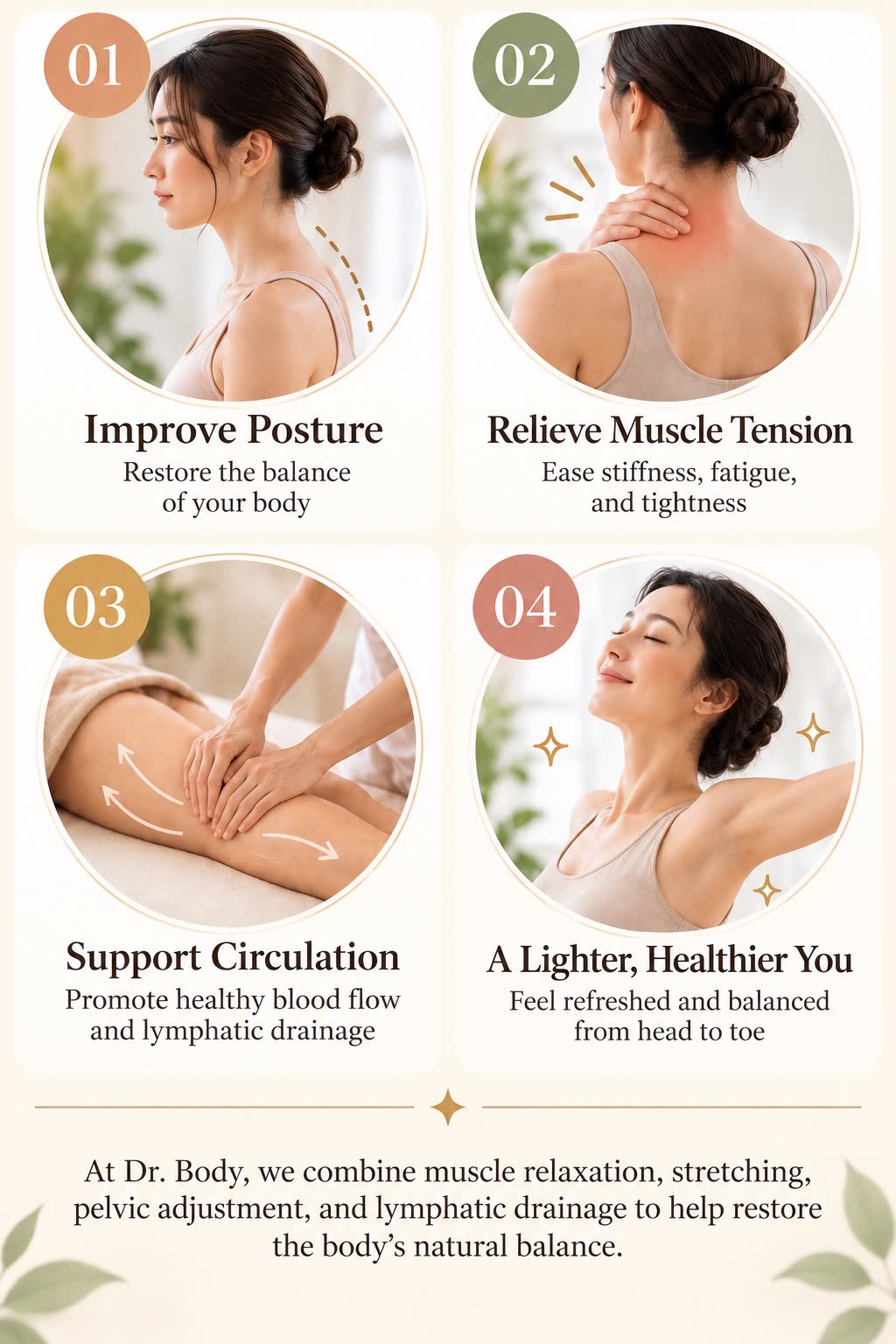 Improve Posture, Relieve Muscle Tension, Support Circulation, A Lighter Healthier You